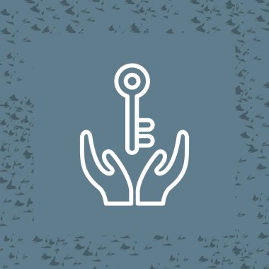 Eller ve anahtar vektör ağ simgesi