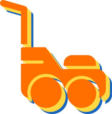 Çim biçme makinesi. Web simgesi basit illüstrasyon