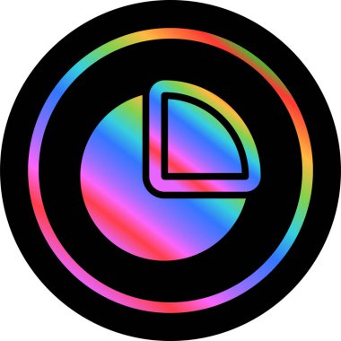 Pie Chart Simgesi modaya uygun düz stil. Web sitenizin tasarımı için grafik sembolü, logo, uygulama, UI. Vektör illüstrasyonu