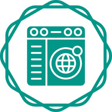 Online Dünya simgesi, vektör illüstrasyon 