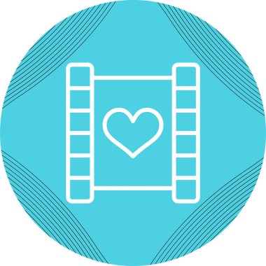 Aşk hikayesi film ikonu vektör illüstrasyonu 