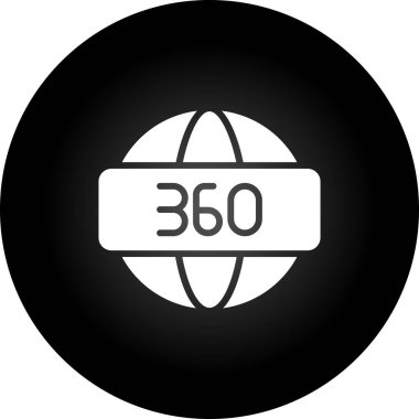 360 Derece sembolü, ağ simgesi, vektör illüstrasyonu 