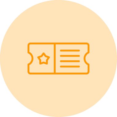 Bilet web simgesi, basit vektör illüstrasyonu