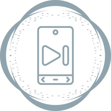 akıllı telefon oynatıcı simgesi, vektör illüstrasyonu basit tasarım