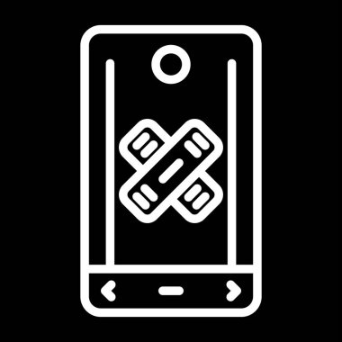 Akıllı telefon vektör web simgesi üzerine alçı 