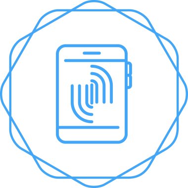 Beyaz arkaplan üzerindeki parmak izi simgesi, vektör taraması