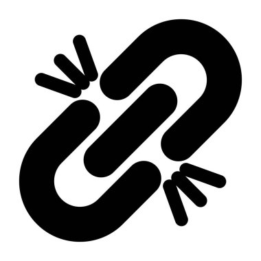 Kırık Bağlantı simgesi, vektör illüstrasyonu basit tasarım