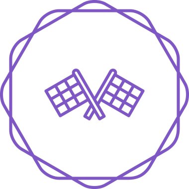 Yarış Oyunu Web simgesi, basit vektör illüstrasyonu