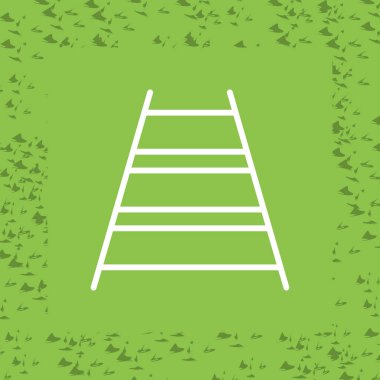 Yeşil arkaplanda beyaz merdiven simgesi