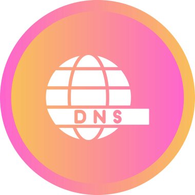 DNS Sunucu web simgesi, basit illüstrasyon