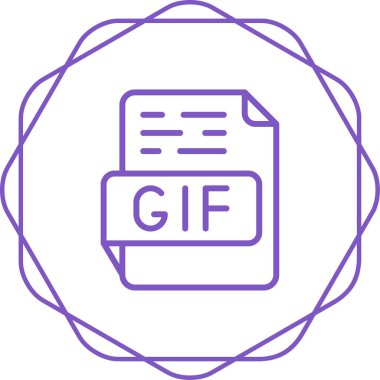 Gif dosya biçimi simgesi, canlandırma dosyası. Web ve mobil tasarım için kullanım. 