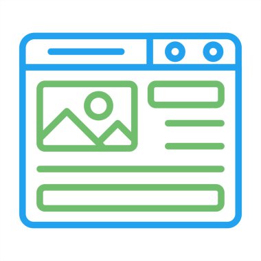 Web tasarım simgesi, web geliştirme konsepti, vektör illüstrasyonu 