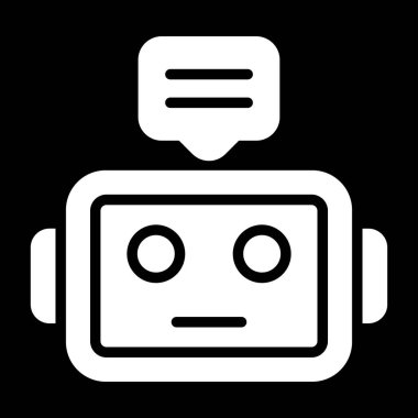 Chatbot 'lar. Web simgesi basit illüstrasyon