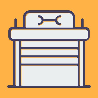 Shop web simgesi vektör illüstrasyonunu onar