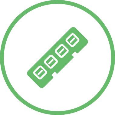 Ram Bellek Vektörü İşareti, Beyaz üzerine izole edilmiş doğrusal renkli Pictogram. Rastgele Erişim Bellek Sembolü, Logo İllüstrasyonu.