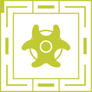 Biyolojik tehlike sembolü, virüs işareti, ağ simgesi, vektör illüstrasyonu