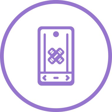 Akıllı telefon vektör web simgesi üzerine alçı 