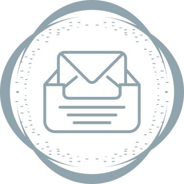 Zarf web simgesi içeren gelen kutusu, basit illüstrasyon