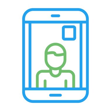 Akıllı Telefon Video Arama simgesi, vektör illüstrasyonu basit tasarım