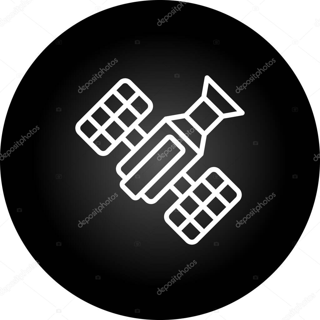 Space radar icon vector. Satelite outline illustration
