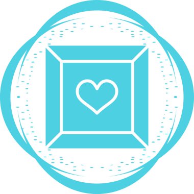  Romantik Mücevher Kutusu ikonu vektör illüstrasyonu