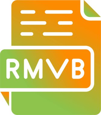 Rmvb dosya simgesi. Dosya uzantısı sembolü. Vektör illüstrasyonu