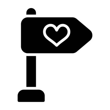 Aşk Yön 'ü. Web simgesi basit tasarım