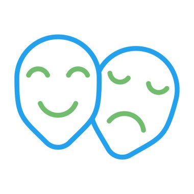 Tiyatro maskeleri kutsal kişilerin resmi, vektör çizim