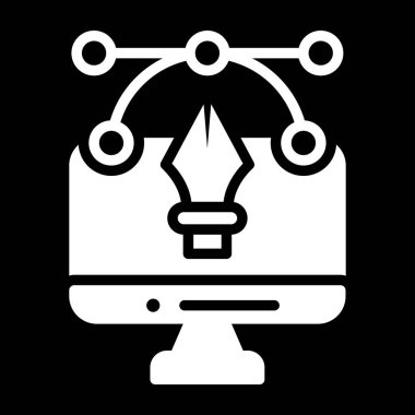 Grafik Tasarım Web simgesi vektör illüstrasyonu