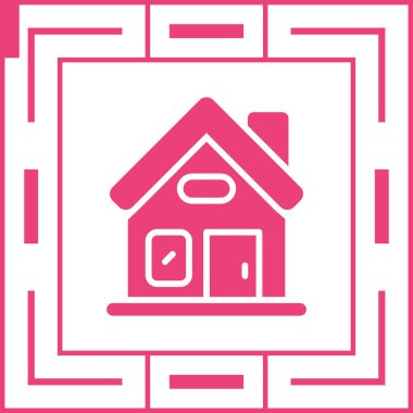 Ev. Web simgesi basit illüstrasyon 