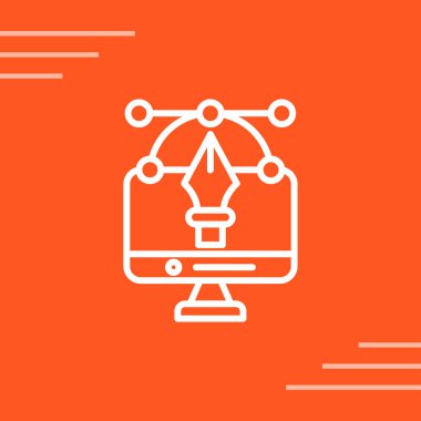 Grafik Tasarım Web simgesi vektör illüstrasyonu