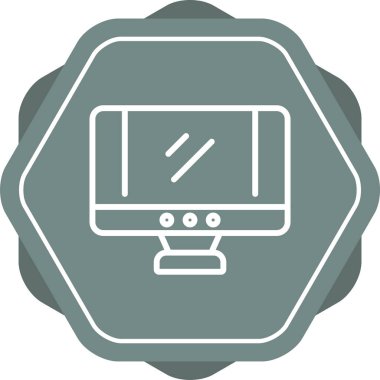 Lcd ekran simgesi, vektör illüstrasyonu basit tasarım