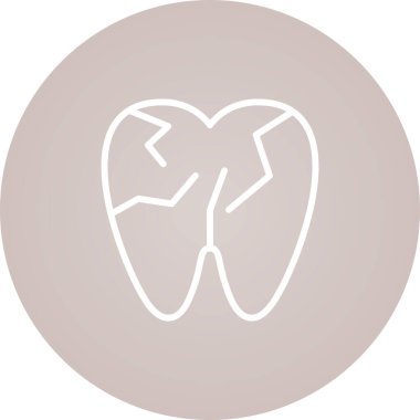 Çatlamış Diş, Diş Logosu şablonu, vektör çizimi 