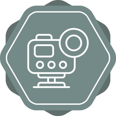 GoPro kamera. Web simgesi basit illüstrasyon