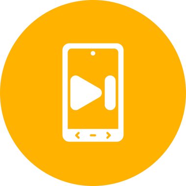 akıllı telefon oynatıcı simgesi, vektör illüstrasyonu basit tasarım