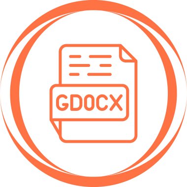 Gdocx dosya simgesi, belge simgesi, vektör illüstrasyonu 