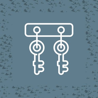 tuş simgesi vektör illüstrasyonu için kancalar 