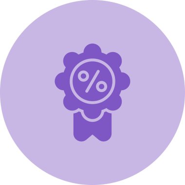 Rozet yüzde web simgesi, basit vektör illüstrasyonu