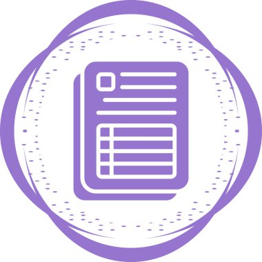 Hesap tablosu simgesi, basit vektör illüstrasyonu