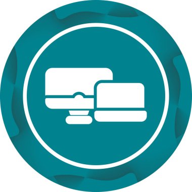 Masaüstü bilgisayar simgesi, vektör illüstrasyonu basit tasarım