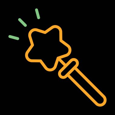 Sihirli Değnek Modern simgesinin vektör çizimi     