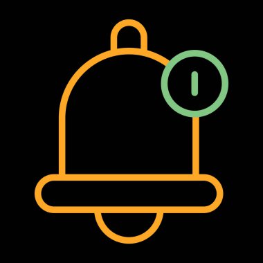 Anımsatıcı çan simgesi, vektör illüstrasyonu basit tasarım