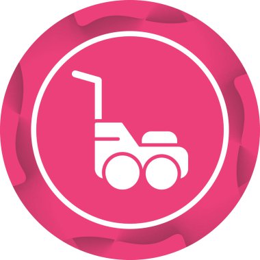 Çim biçme makinesi. Web simgesi basit illüstrasyon