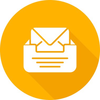 Zarf web simgesi içeren gelen kutusu, basit illüstrasyon