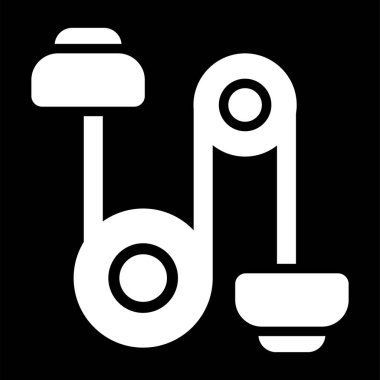 Makara Ağırlığı Simgesi, İp ve Makara Sistemi Simgesi Sanatı İllüstrasyonu