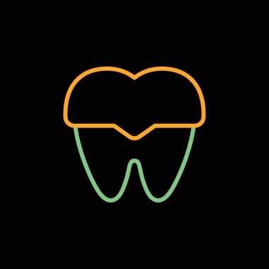 Diş ve taç ağ simgesinin vektör çizimi               