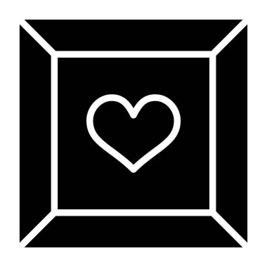  Romantik Mücevher Kutusu ikonu vektör illüstrasyonu