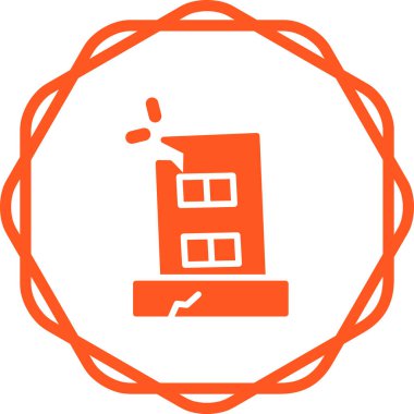 Tesis Hasar simgesi, vektör illüstrasyonu 