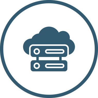 bulut hesaplama ağ simgesi, vektör illüstrasyonu           