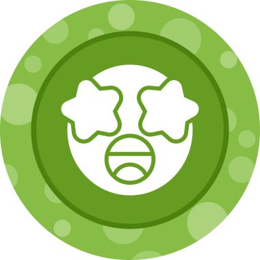 yıldız gözleri emoji simgesi, vektör illüstrasyonuyla karşı karşıya 